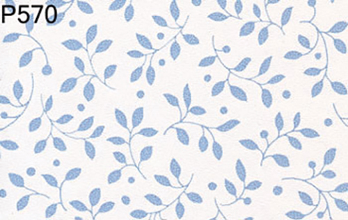 BH570 - Prepasted Wallpaper, 3 Pieces: Blue Ivy On White
