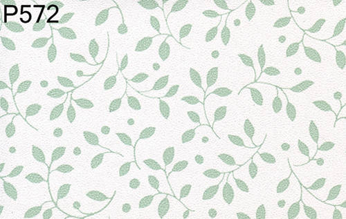 BH572 - Prepasted Wallpaper, 3 Pieces: Green Ivy On White