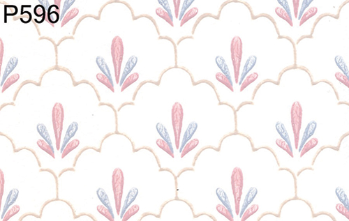 BH596 - Prepasted Wallpaper, 3 Pieces: Pink/Blue Art Deco