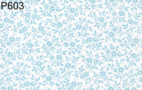 BH603 - Prepasted Wallpaper, 3 Pieces: Tiny Tutquoise Flowers