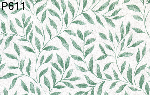 BH611 - Prepasted Wallpaper, 3 Pieces: Bright Grn Leaves