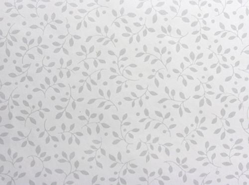 BH636 - Prepasted Wallpaper, 3 Pieces: Silver Ivy On White