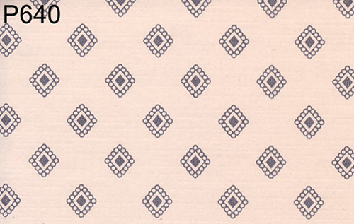 BH640 - Prepasted Wallpaper, 3 Pieces: Navy Diamonds On Beige