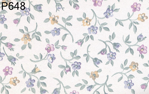 BH648 - Prepasted Wallpaper, 3 Pieces: Pastel Posies On White