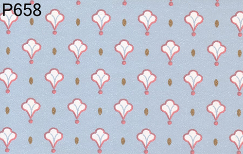 BH658 - Prepasted Wallpaper, 3 Pieces: Shakos On Light Blue