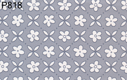 BH818 - Prepasted Wallpaper, 3 Pieces: Grey Flowers