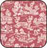 BPCFR02 - Cotton Fabric: Reverse Toile Red 9.5 Inch x 17.375