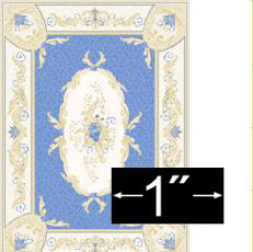 BPRG435 - Rug: Aubusson Blue, 1/4 Inch Scale