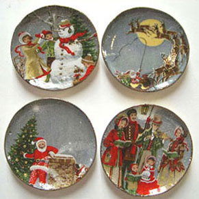 BYBCDD148 - Grey Christmas Platter 4Pcs.