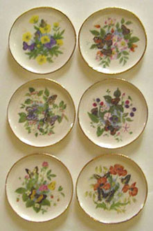 BYBCDD200 - Flowers with Butterfly Platter 6Pcs.