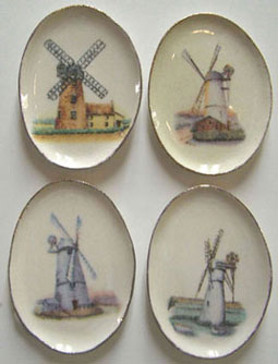 BYBCDD226 - 4 Large Oval Windmill Platters