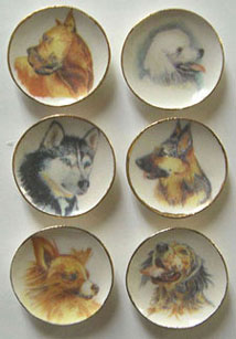 BYBCDD285 - 6 Dog Head Plates