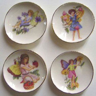 BYBCDD326 - 4 Pastel Fairy Plates
