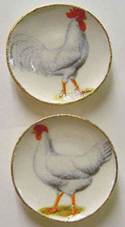 BYBCDD330 - 2 White Chicken Plate