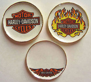 BYBCDD355 - 3 Harley Davidson Platters