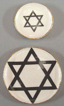 BYBCDD362 - Jewish Star Plates-Black