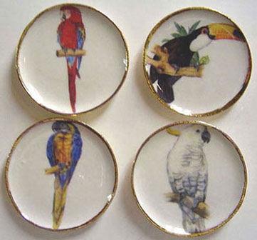 BYBCDD400 - 4 Exotic Bird Platters
