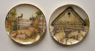 BYBCDD480 - 2 Farm With Pigs Platters