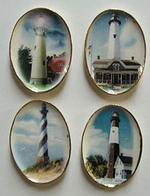 BYBCDD481 - 4 Oval Lighthouses &amp; Ships