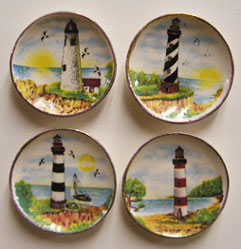 BYBCDD593 - 4 Lighthouse Plates