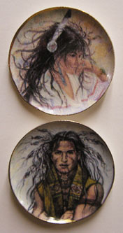 BYBCDD599 - 2 Indians With Braids Platters