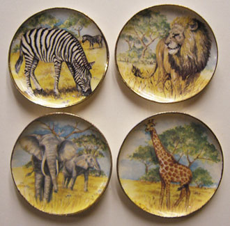 BYBCDD608 - 4 Wild Animals Platters