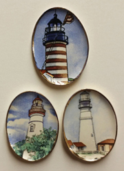 BYBCDD647 - 3 Oval Light House Platters