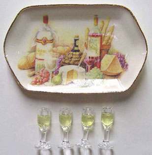 BYBCER114B - Ceramic Wine  &amp; Cheese Tray