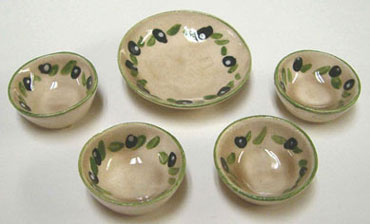 BYBCER133 - Serving Bowl Set, Olive Pattern