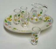 BYBCER78 - Oval Tray With Pitcher &amp; 4 Glasses