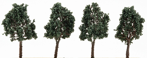 CA6007 - 3 Inch Dark Green Oak Tree with Textured Trunk, 4pk
