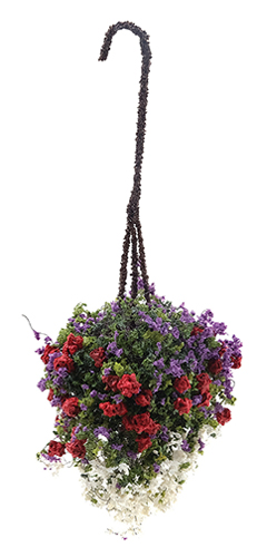 CAHBS18 - Hanging Basket: Red-Purple-White, Small