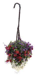 CAHBS18 - Hanging Basket: Red-Purple-White, Small