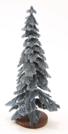 CAST016 - Spruce Tree on Disc Base, 6 Inch Tall, Blue