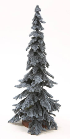 CAST018 - Spruce Tree on Disc Base, 8 Inch Tall, Blue