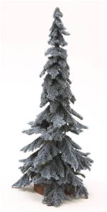 CAST018 - Spruce Tree on Disc Base, 8 Inch Tall, Blue