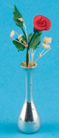CAR0104 - Single Rose,Rd,Asst Alum. &amp; Brass Vases