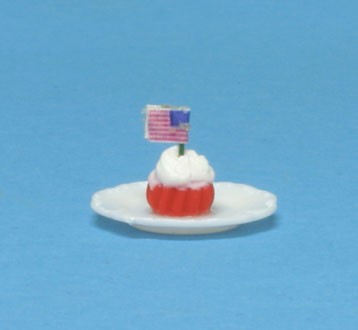 CAR1843 - Single Patriot Cupcake W/Flag, Assrt Color Cups