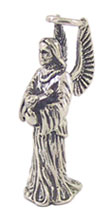 CARLP1139 - Angel with Halo Statue 1In H Sterling Silve