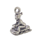 CARLP2166 - Child On Sled Sterling Silver