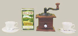CAR0943 - Coffee Grinder-2 Cups/Saucers/Spoons/Cof