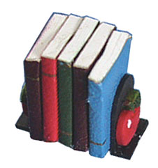CAR1204 - Apple Bookends with Books