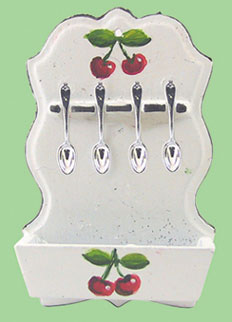 CAR1560 - Spoon Rack with Cherry Design 4 Spoons