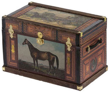 CATCPT119 - Lithograph Wooden Trunk Kit, Vintage Horse
