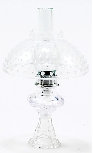CB104C - Oil Lamp With Hobnail Shade, Clear