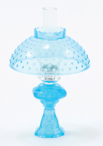 CB104T - Oil Lamp With Hobnail Shade, Turquoise