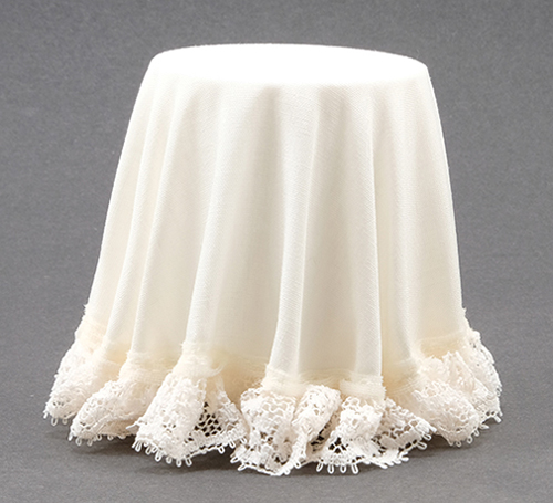 CB125I - Skirted Table, Ivory