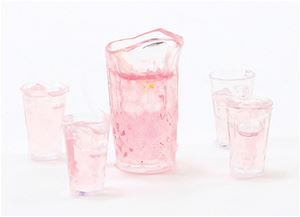 CB168 - Pink Lemonade Set Of Pitcher with 4 Glasses