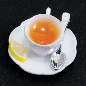 CB171 - Cup Of Hot Tea with Lemon On Saucer with Spoon