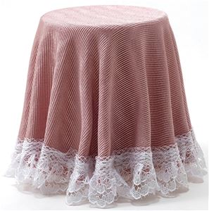 CB173R - Skirted Table: Dusty Rose with White Lace Trim